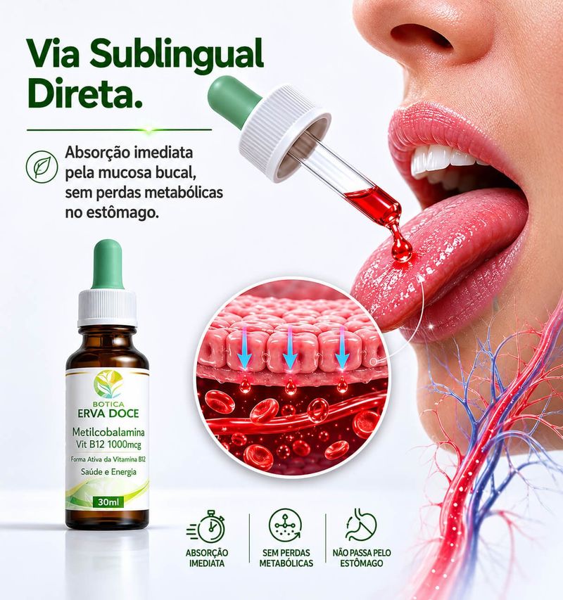 Metilcobalamina Vit B12 1000mcg Gotas 30ml: Saúde e Energia