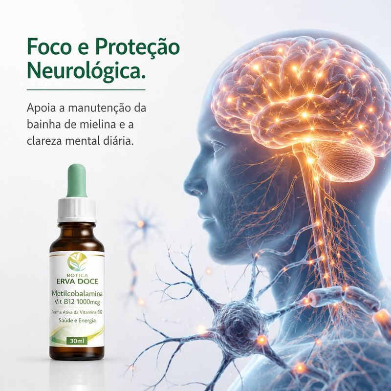 Metilcobalamina Vit B12 1000mcg Gotas 30ml: Saúde e Energia