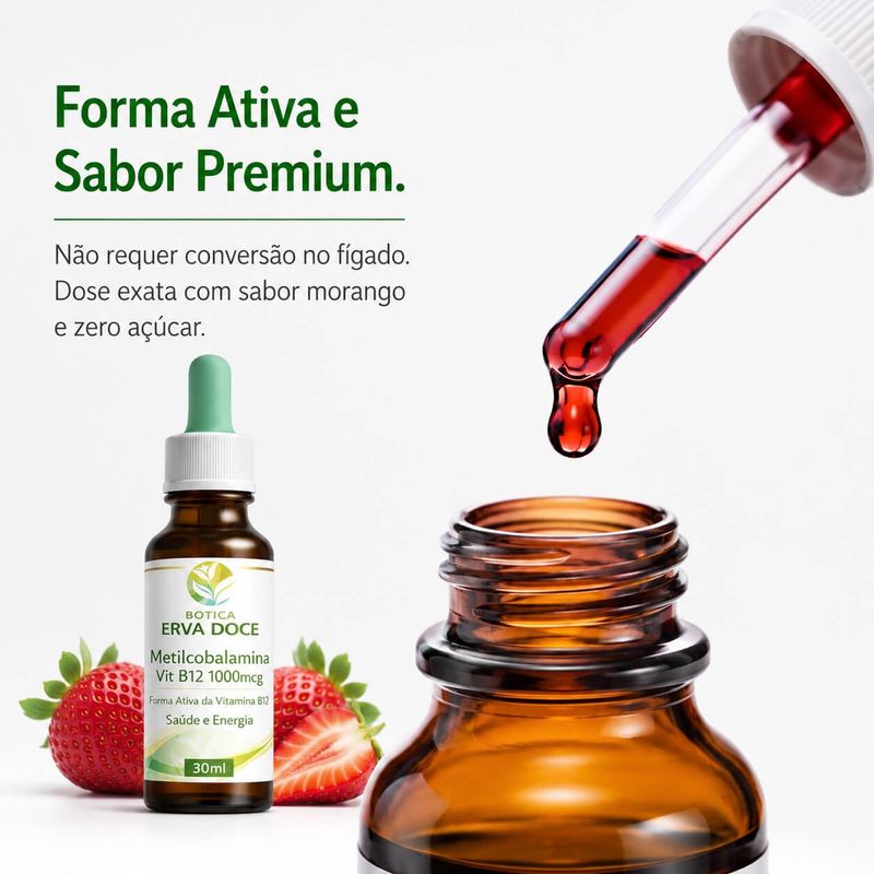 Metilcobalamina Vit B12 1000mcg Gotas 30ml: Saúde e Energia