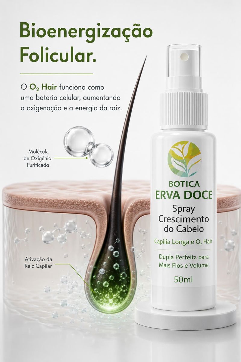 Spray Crescimento do Cabelo Capilia Longa e O2 Hair 100ml