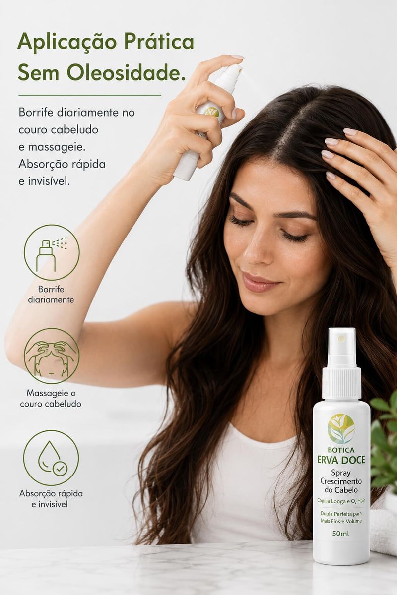 Spray Crescimento do Cabelo Capilia Longa e O2 Hair 100ml