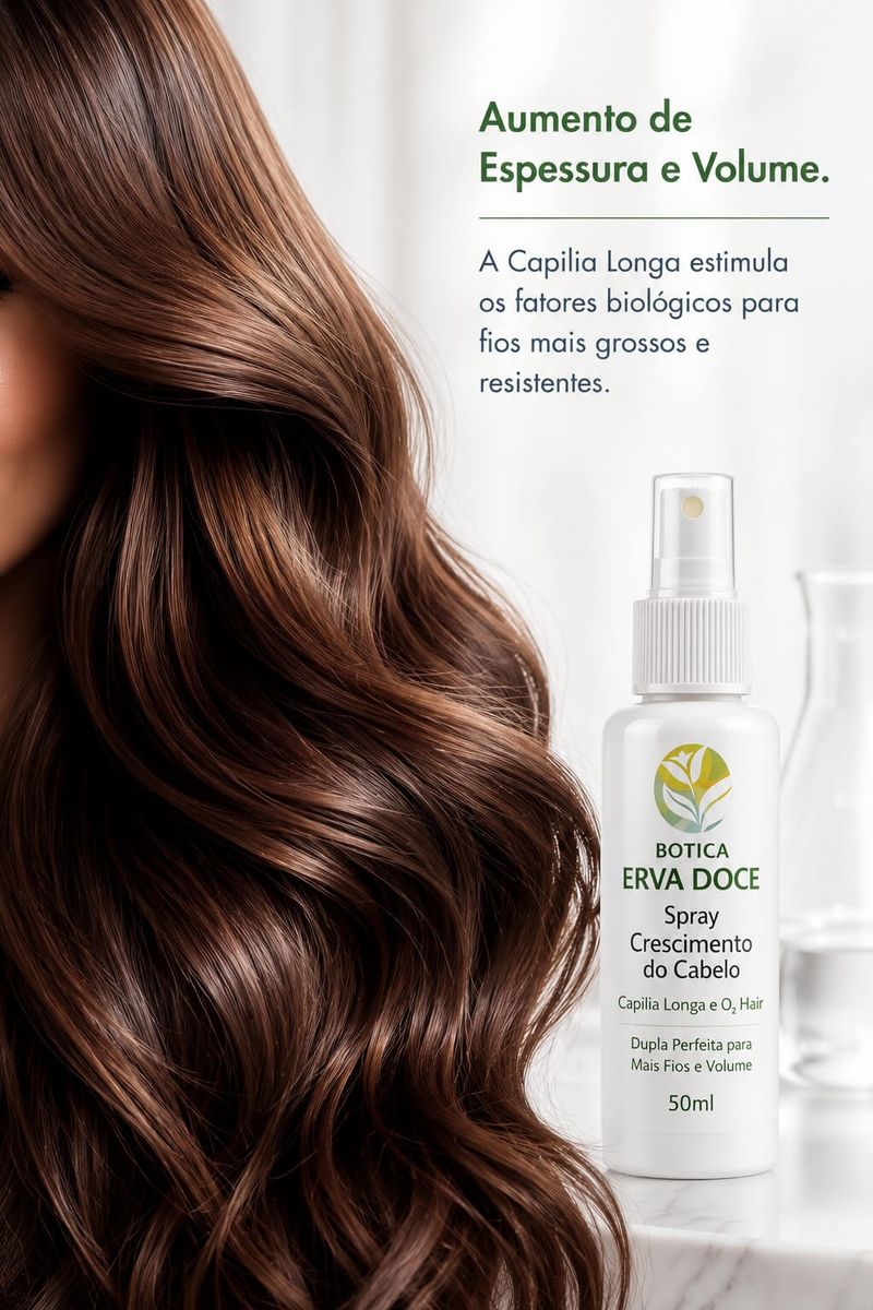 Spray Crescimento do Cabelo Capilia Longa e O2 Hair 50ml