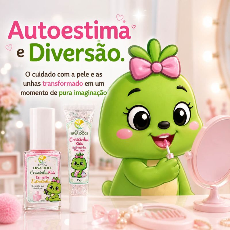 Kit Gloss Brilhosinha e Esmalte Brilho de Estrelinha Kids