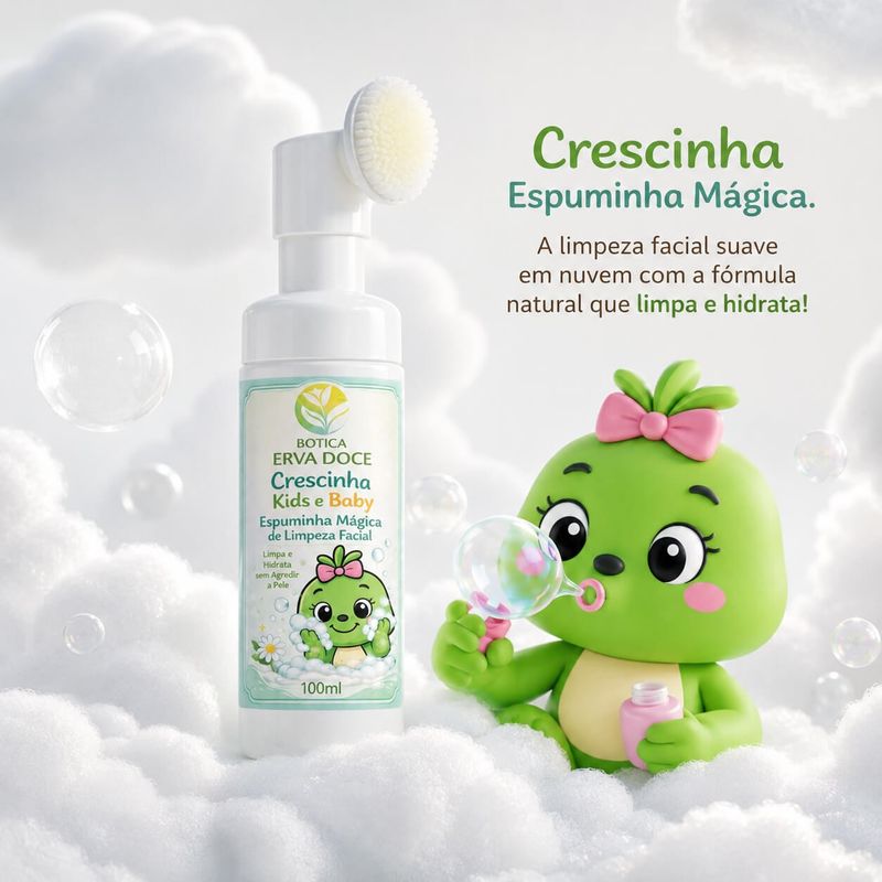 Crescinha Kids Espuminha Mágica de Limpeza Facial 100mL