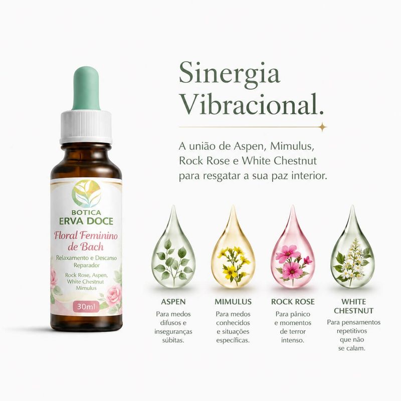 Floral Feminino Bach Relaxamento e Descanso Reparador 30ml