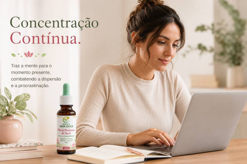 Floral Feminino de Bach Foco e Clareza Mental 30ml