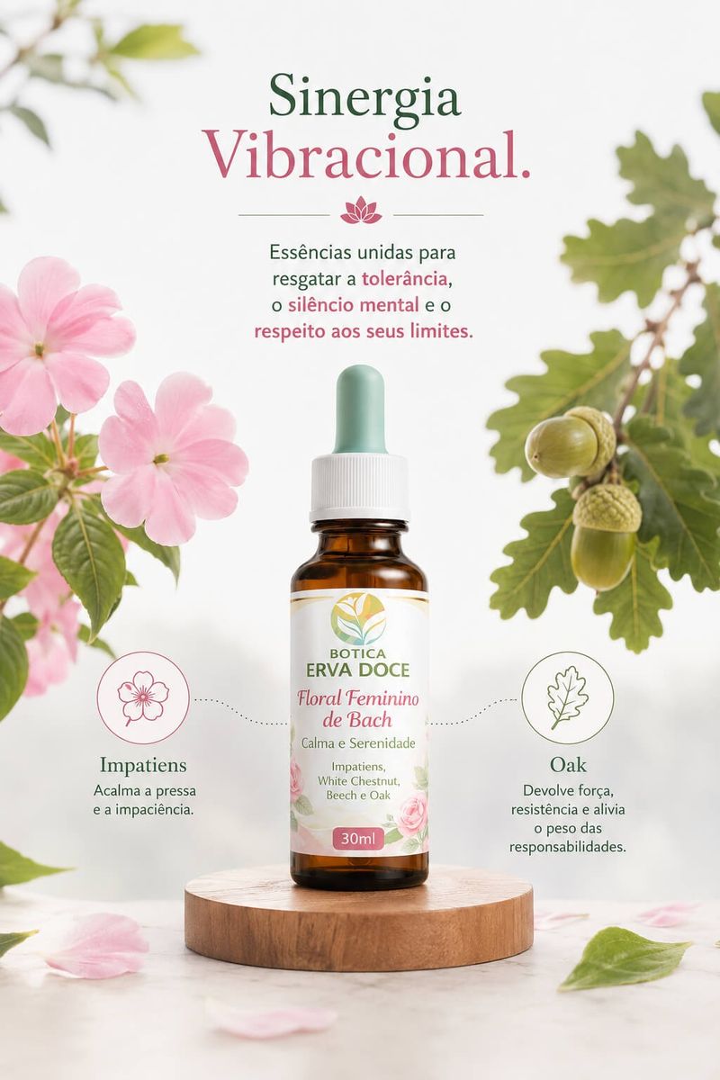 Floral Feminino de Bach Calma e Serenidade Diária 30ml