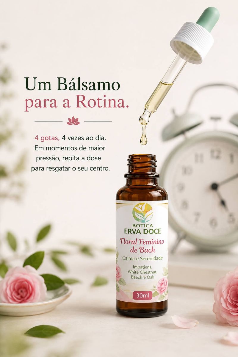 Floral Feminino de Bach Calma e Serenidade Diária 30ml