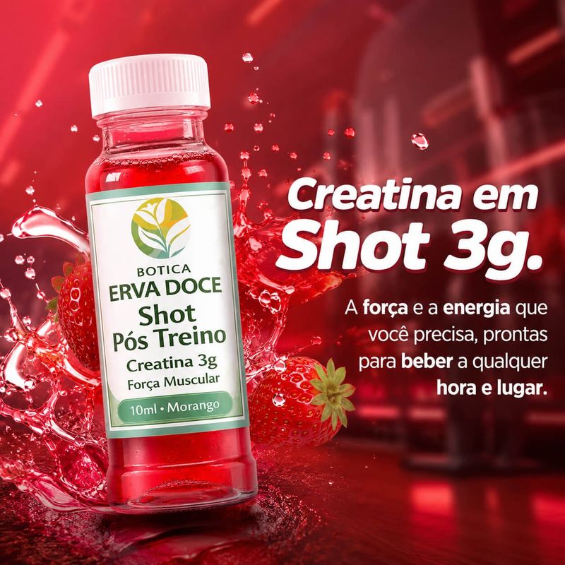 Shot de Creatina 3g Morango 30 und: Mais Força e Energia