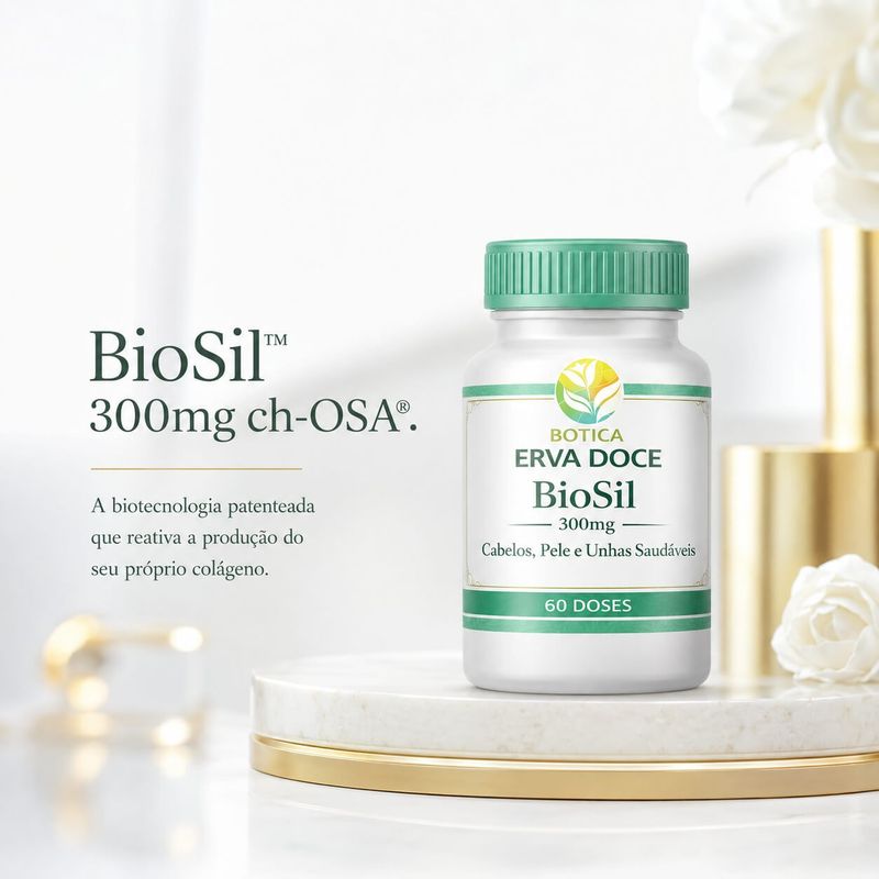 BioSil 300mg 30 caps Cabelo, Pele e Unhas Fortes e Saudáveis