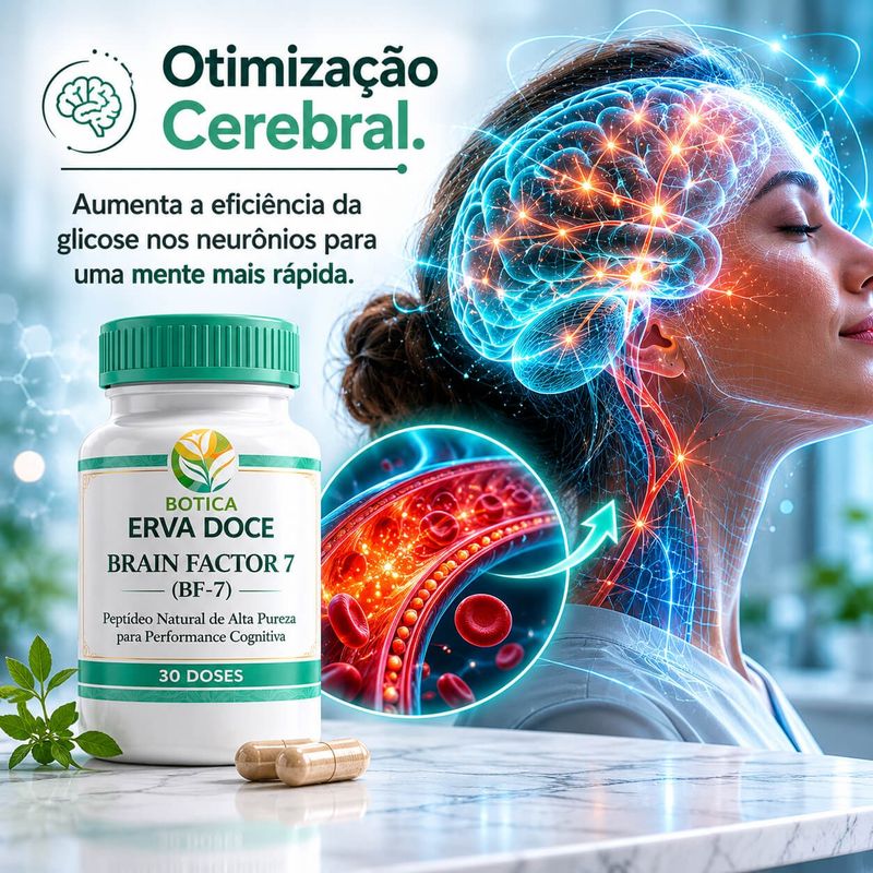 Brain Factor 7 BF-7 200mg Combustível da Inteligência 30 cps