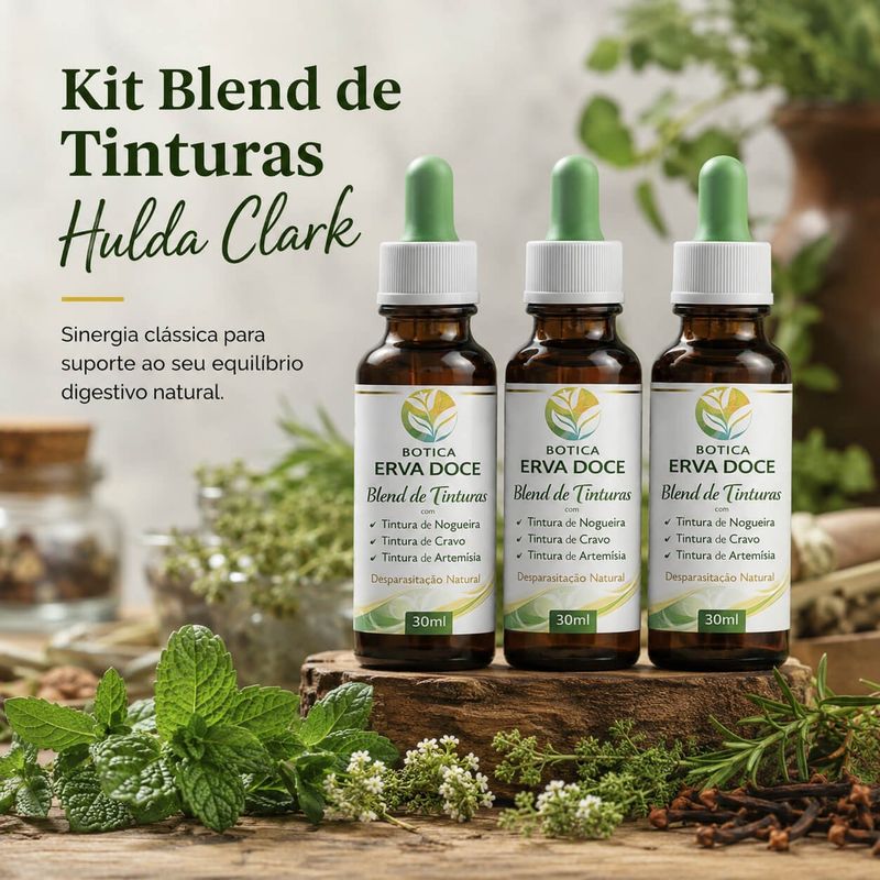 Kit Tintura Desparasitação Hulda Clark – Tratamento Completo 3 Frascos 30mL