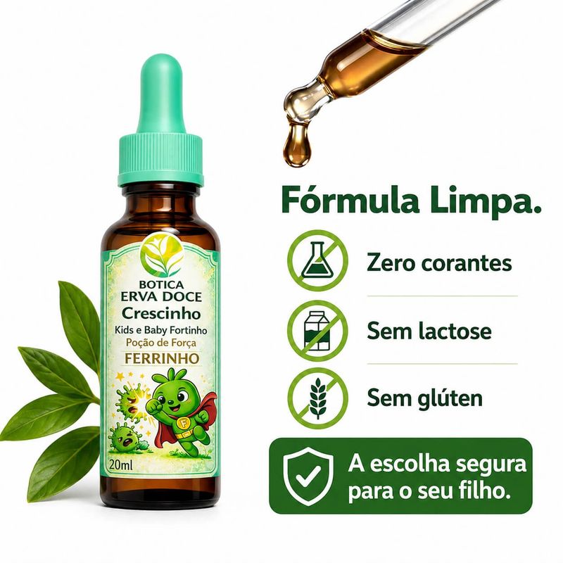 Fortinho Ferro e Vitamina C em Gotas 20mL Uso Infantil