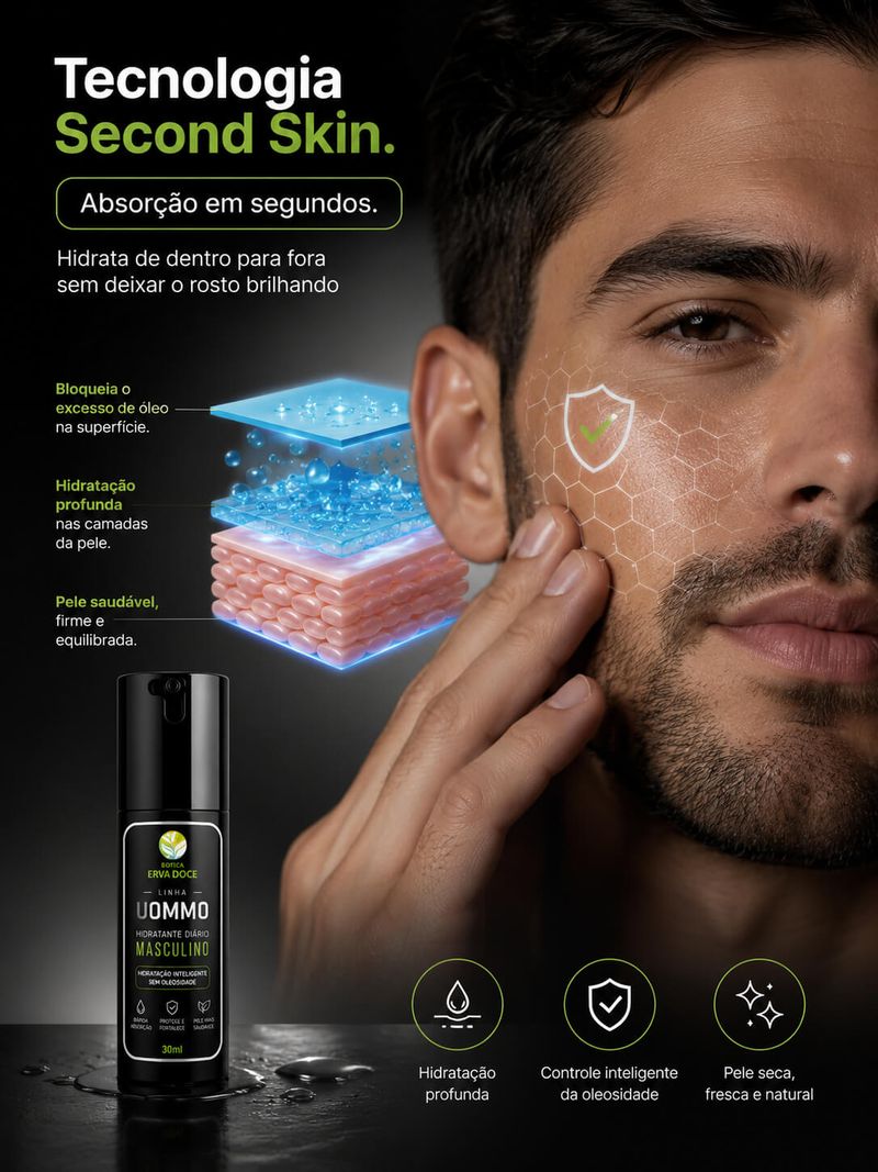 Hidratante Diário Masculino 30 gr – Toque Seco e Antioleosidade