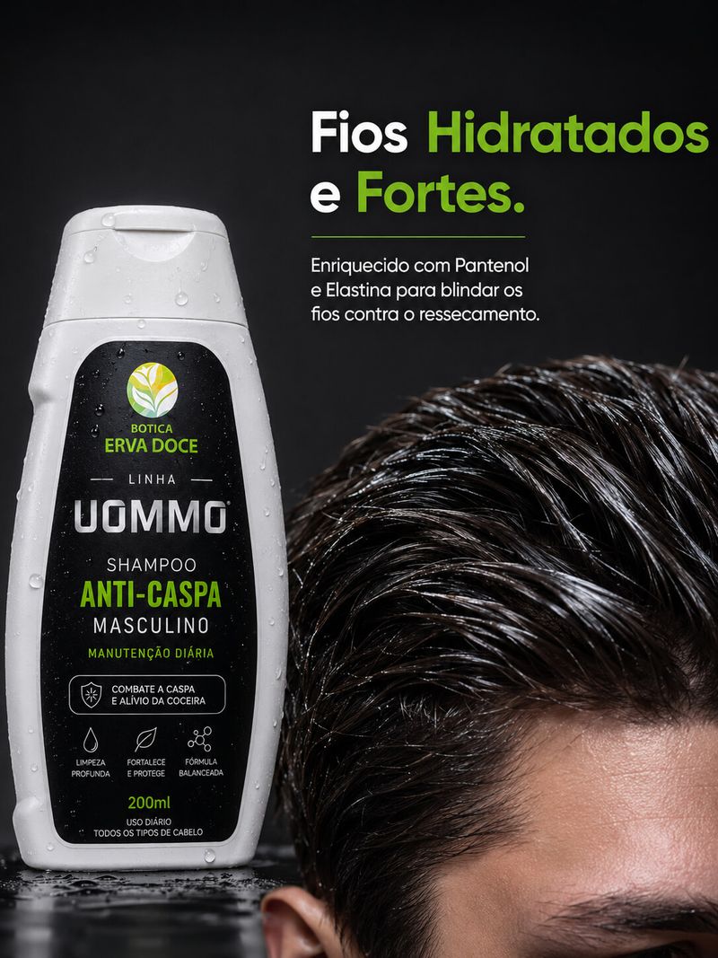 Shampoo Anticaspa Masculino 200ml  – Manutenção Diária