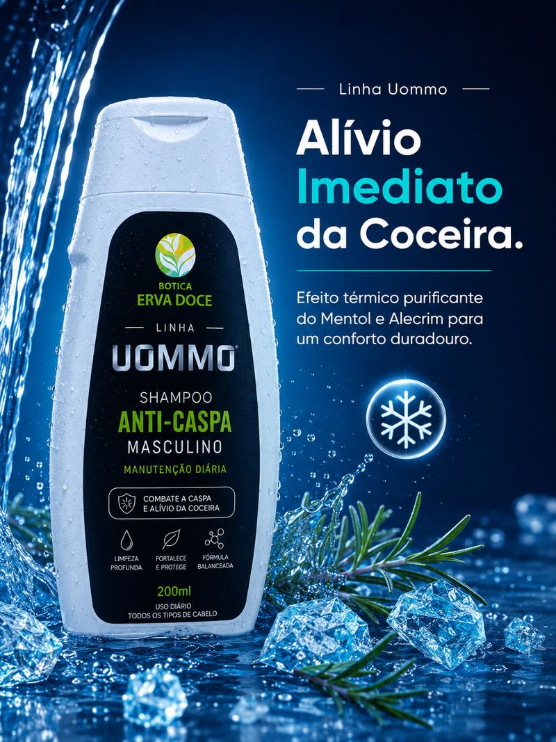 Shampoo Anticaspa Masculino 200ml  – Manutenção Diária