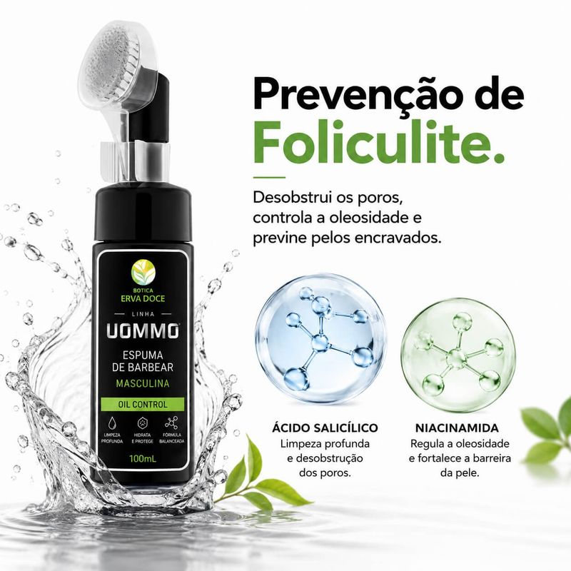 Foam Espuma de Barbear Masculina Oil Control 100mL