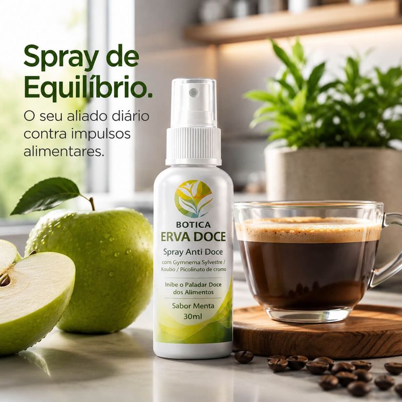 Spray Natural Redutor de Apetite por Doces 30ml Menta