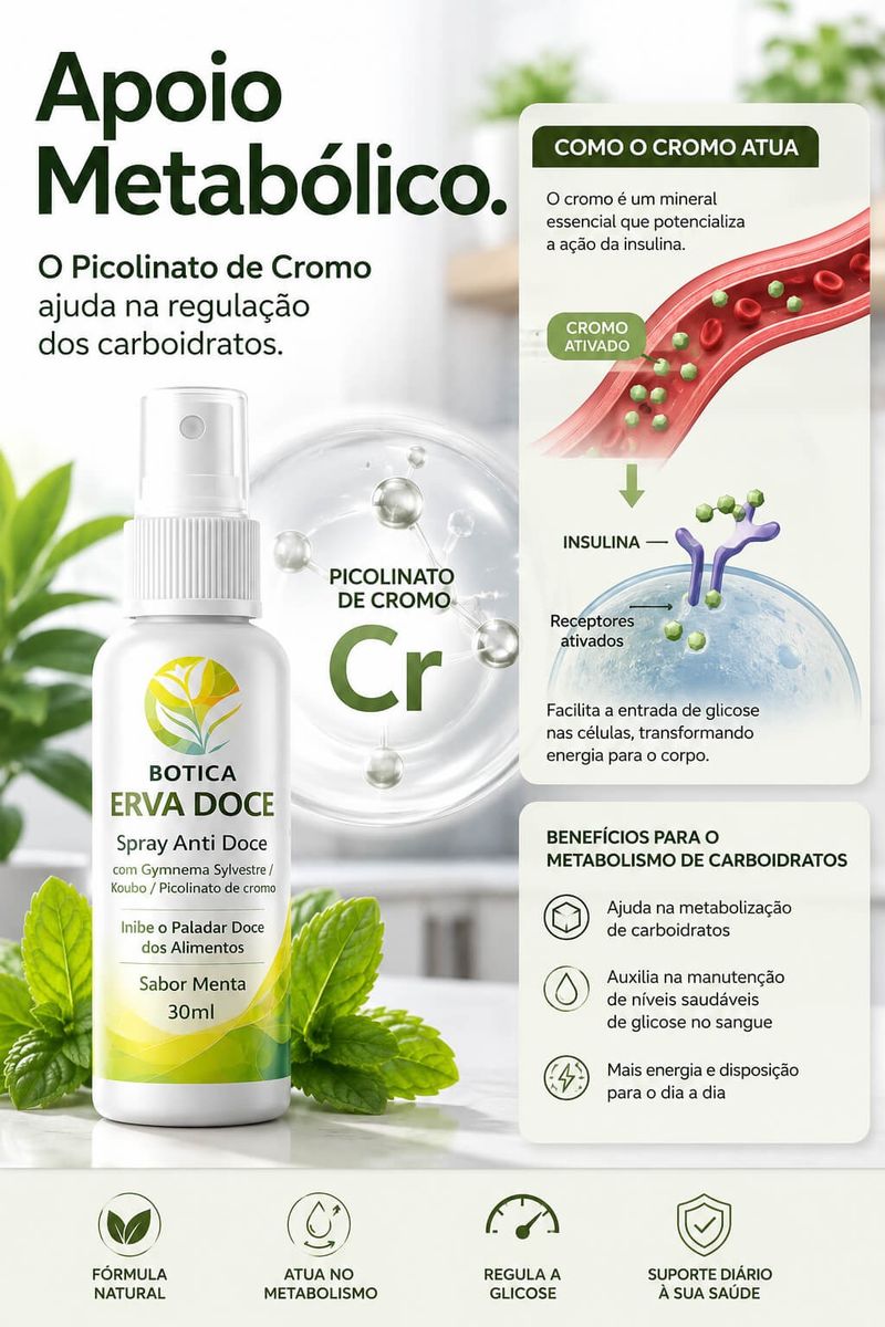 Spray Natural Redutor de Apetite por Doces 30ml Morango
