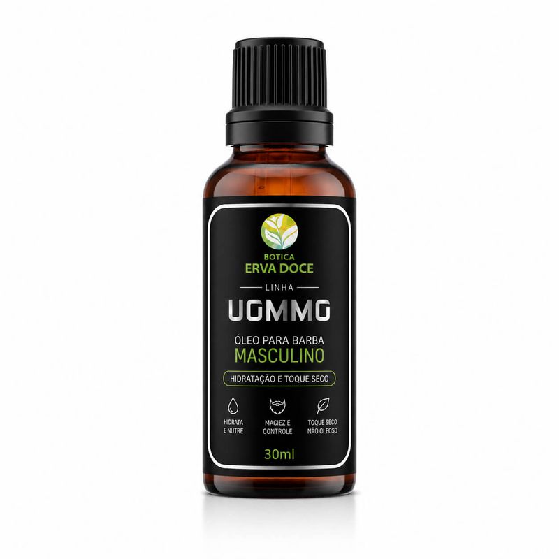 Óleo para Barba Masculino UOMMO 30ml  – Hidratação e Toque Seco