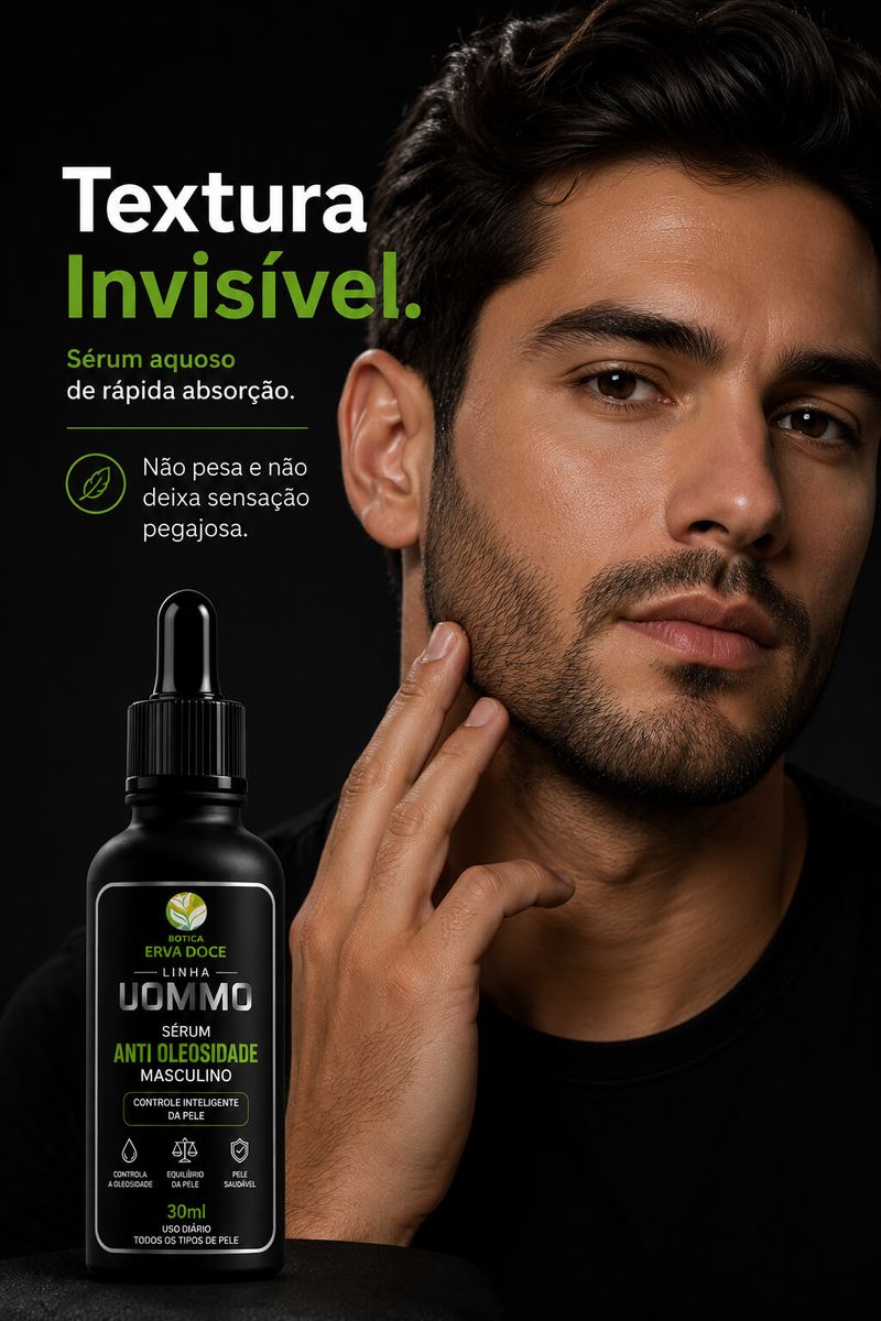 Sérum Antioleosidade Masculino UOMMO – 30ml