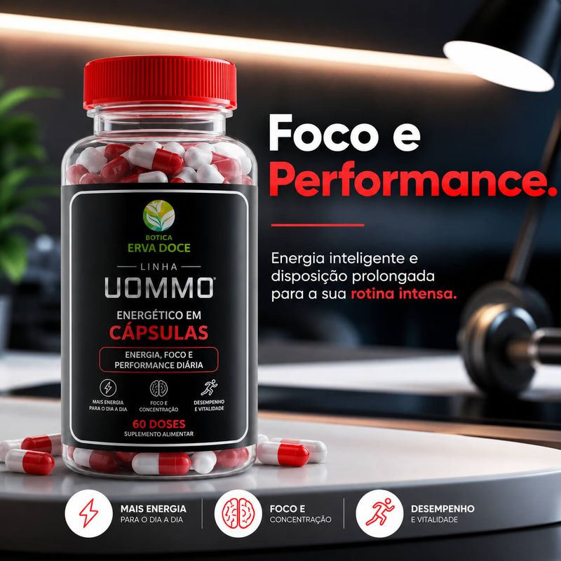 Suplemento Energético UOMMO – Foco, Energia e Performance 60 Doses