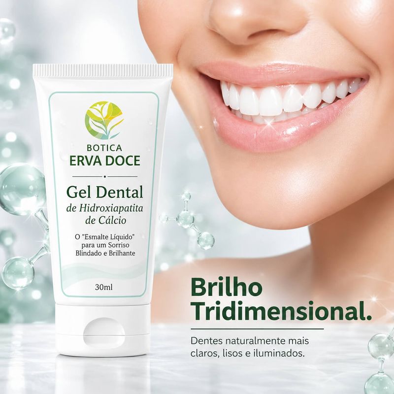 Gel Dental Nano Hidroxiapatita 30mL - Esmalte para os Dentes
