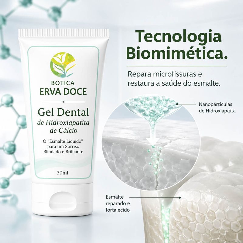 Gel Dental Nano Hidroxiapatita 30mL - Esmalte para os Dentes
