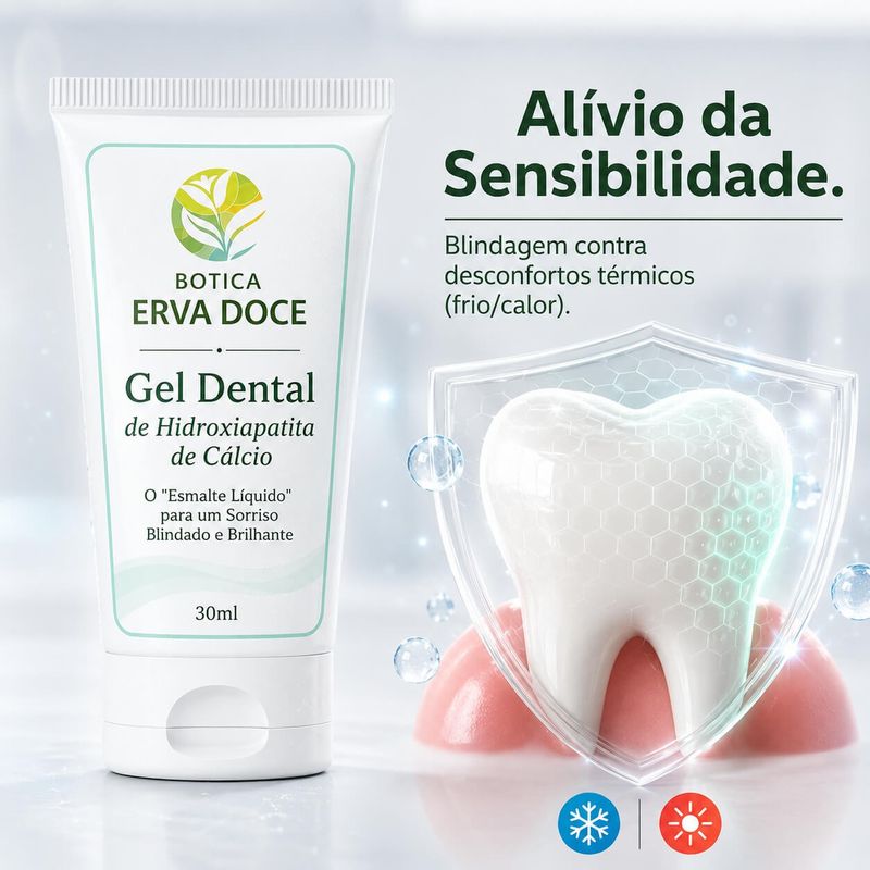 Gel Dental Nano Hidroxiapatita 30mL - Esmalte para os Dentes