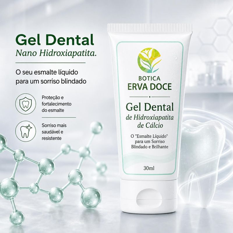 Gel Dental Nano Hidroxiapatita 30mL - Esmalte para os Dentes