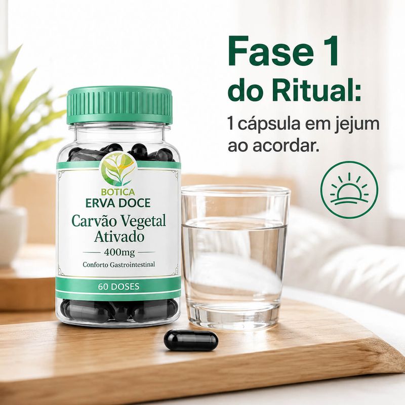 Carvão Vegetal Ativado 400mg 30 Doses  – Conforto Gastrointestinal