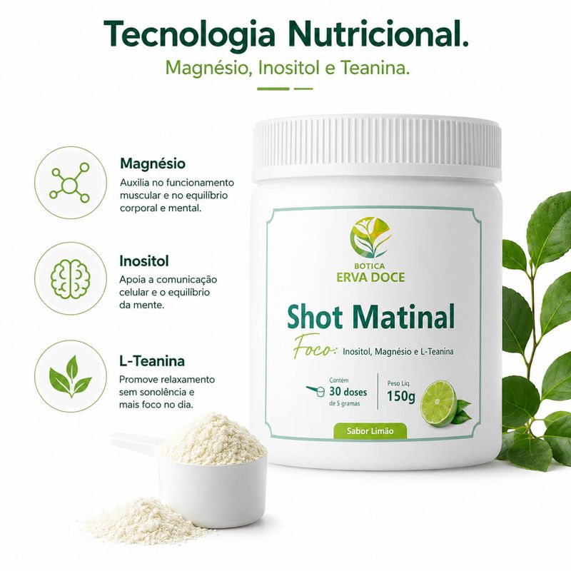 Shot Matinal Foco 150 gr -  Inositol, Magnésio e L-Teanina