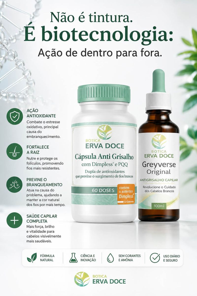 Kit Cabelo Reversão da Cor: Greyverse + Dimpless e PQQ