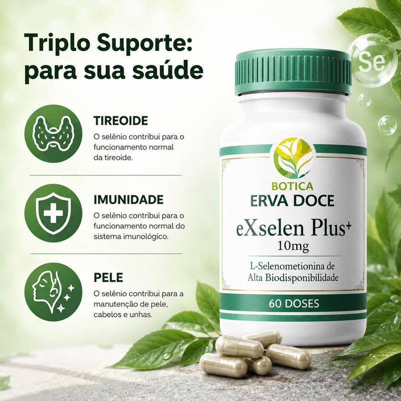 eXselen Plus+ 10mg: L-Selenometionina 60 Doses