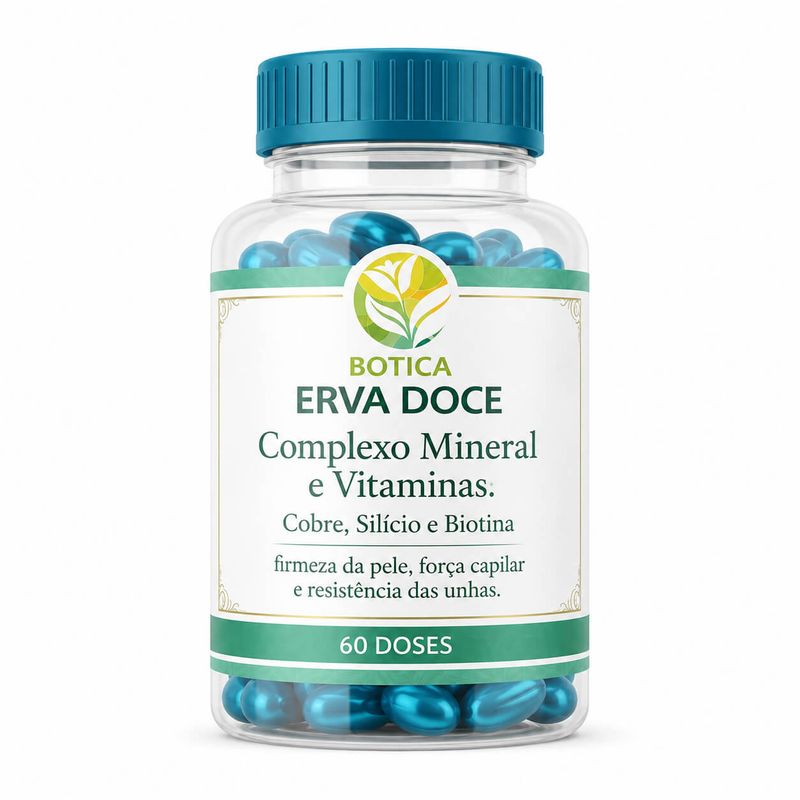 Complexo Mineral e Vitaminas: Cobre, Silício e Biotina 60 Doses