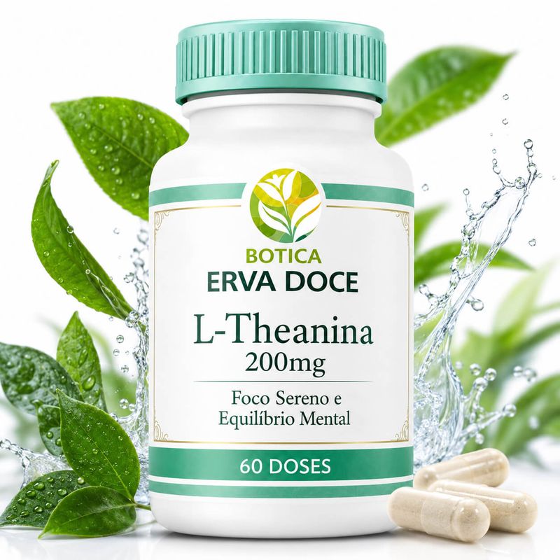 L-Theanina 200mg: Foco Sereno e Relaxamento Mental 60 Doses