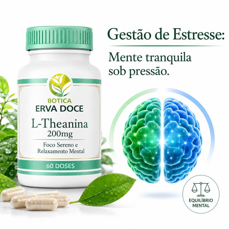L-Theanina 200mg: Foco Sereno e Relaxamento Mental 60 Doses