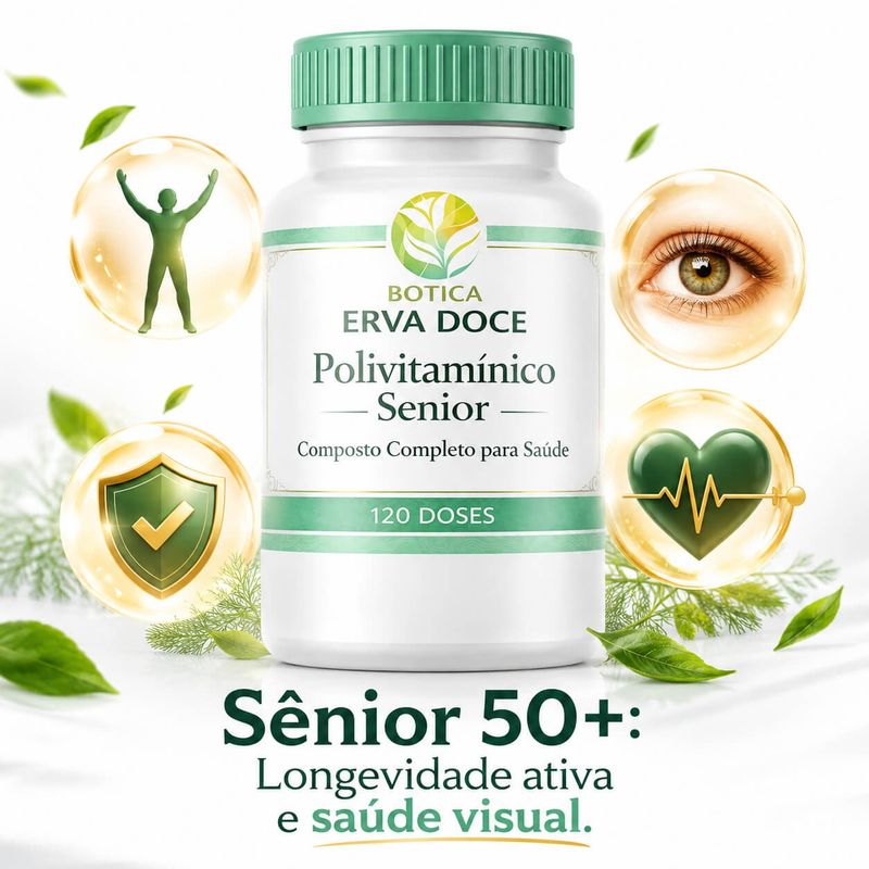 Polivitamínico Sênior 50+: Longevidade e Saúde Visual 120 Doses