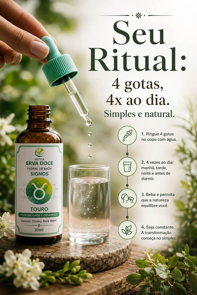 Floral de Bach Signos Touro: Flexibilidade e Desapego 30ml
