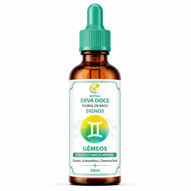 Floral de Bach Signos Gêmeos - Foco e Clareza Mental 30ml