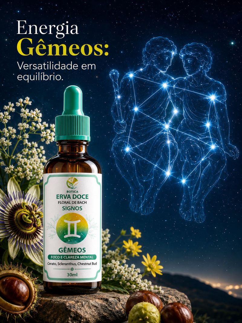 Floral de Bach Signos Gêmeos - Foco e Clareza Mental 30ml