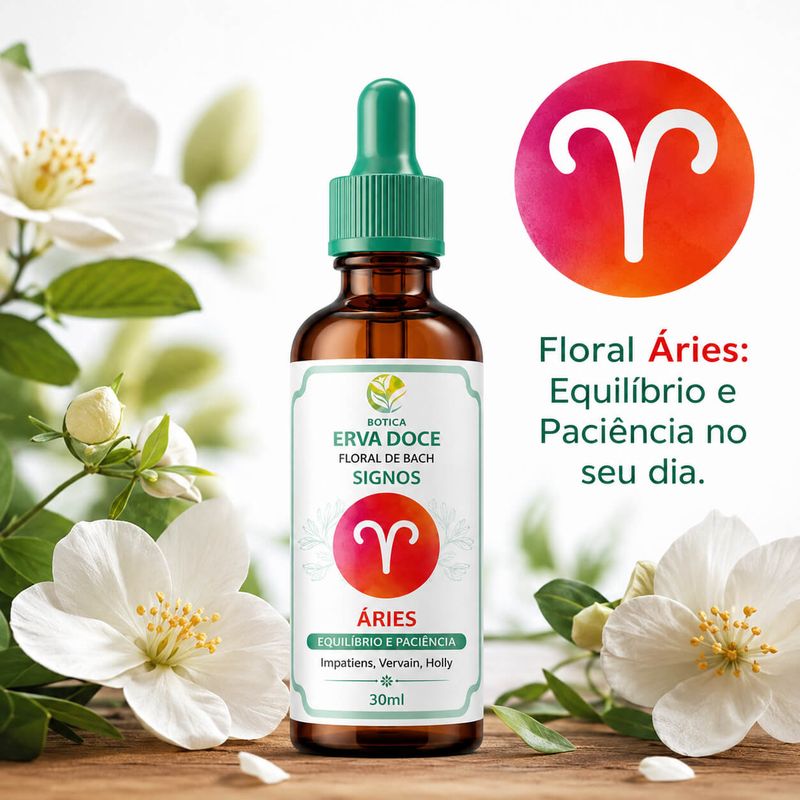 Floral de Bach Signos Áries -  Equilíbrio e Paciência 30ml