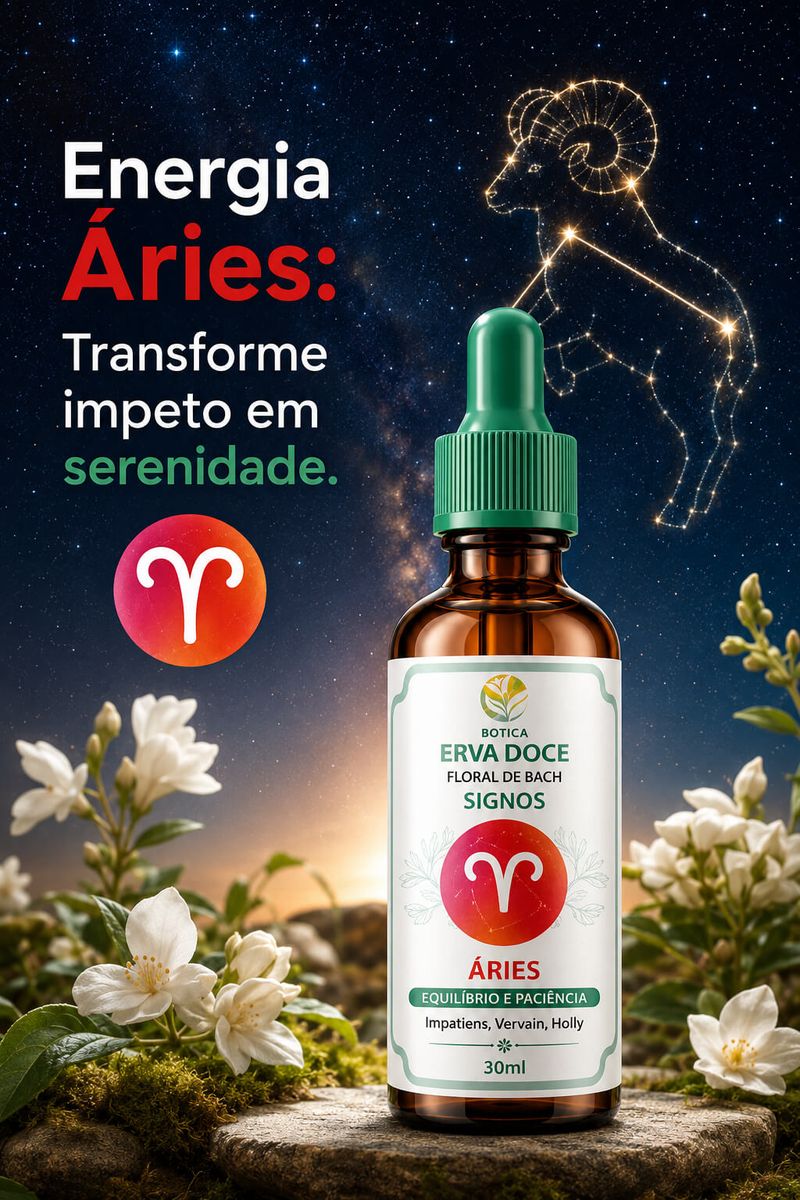Floral de Bach Signos Áries -  Equilíbrio e Paciência 30ml