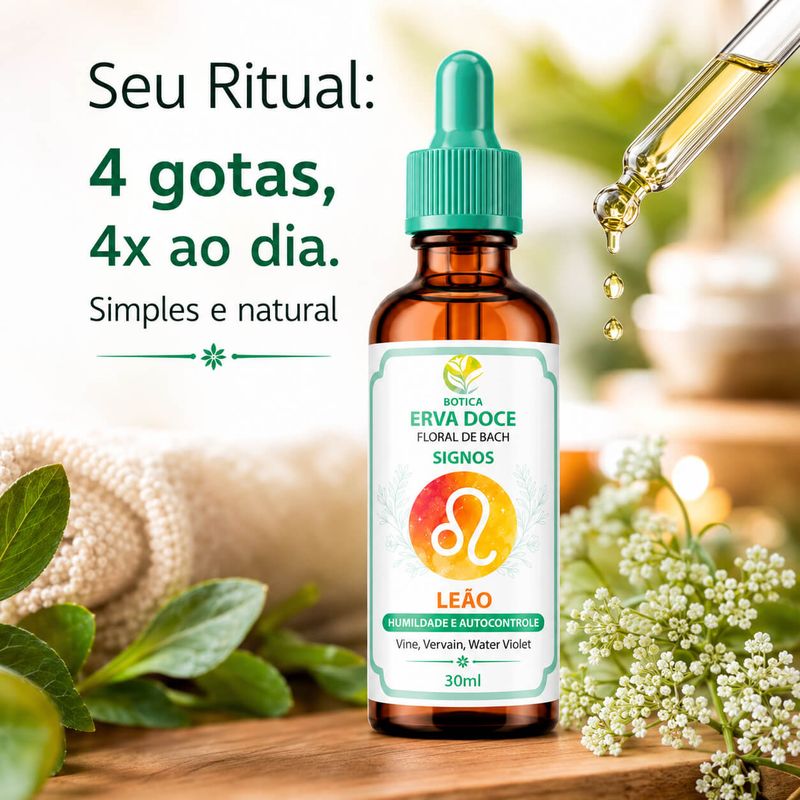 Floral de Bach Signos Leão - Humildade e Autocontrole 30 ml