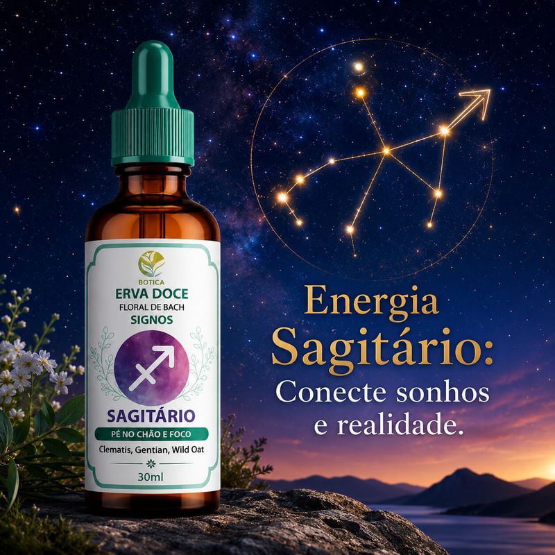 Floral de Bach Signos Sagitário - Pé no Chão e Foco 30 ml