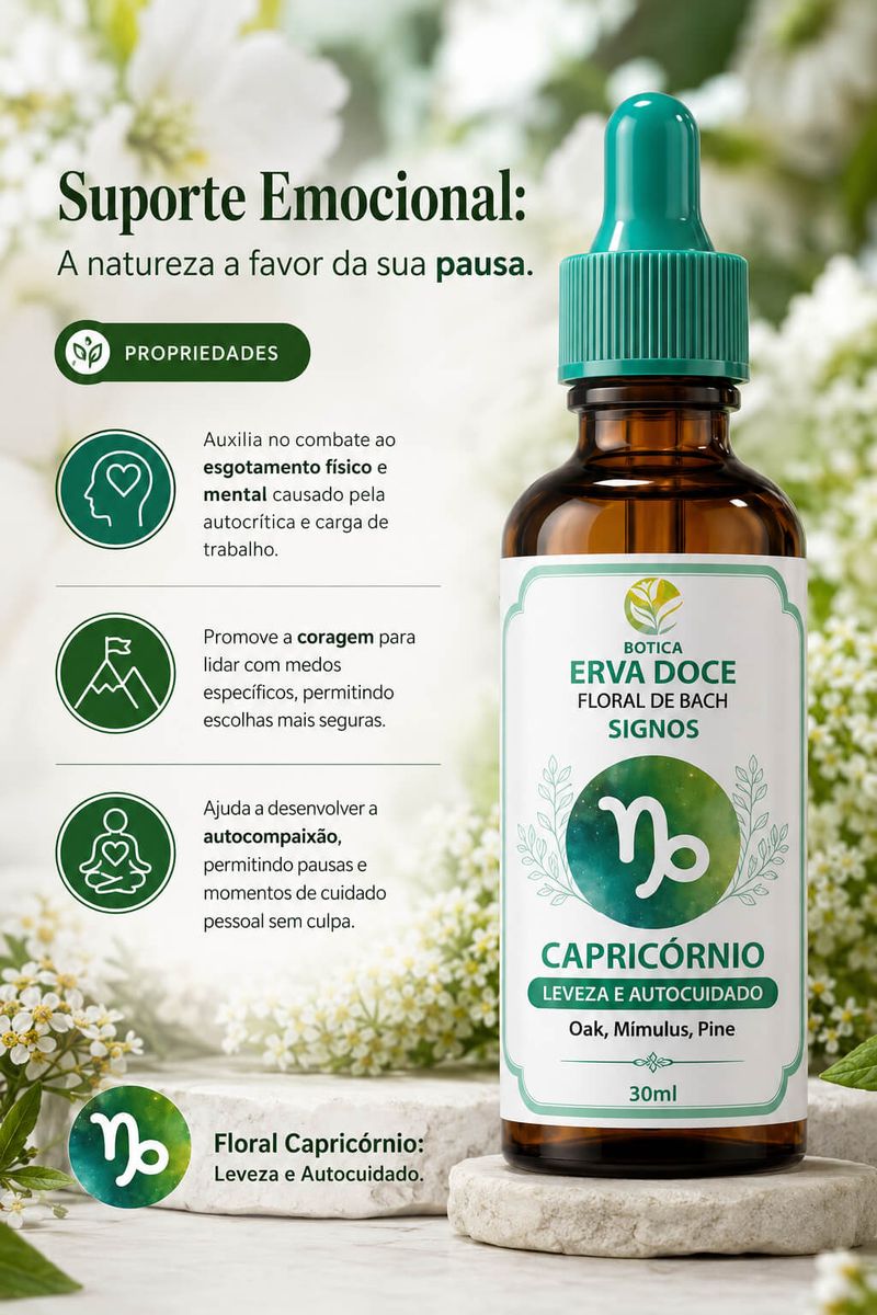 Floral de Bach Signos Capricórnio -  Leveza e Autocuidado 30 ml