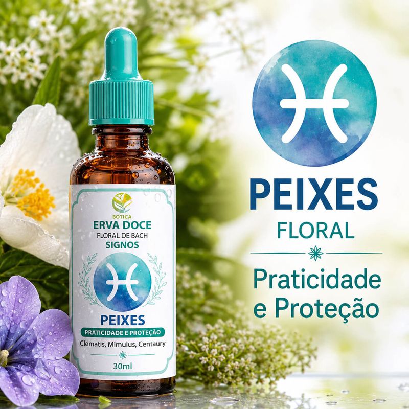 Floral de Bach Signos Peixes - Praticidade e Proteção 30 ml