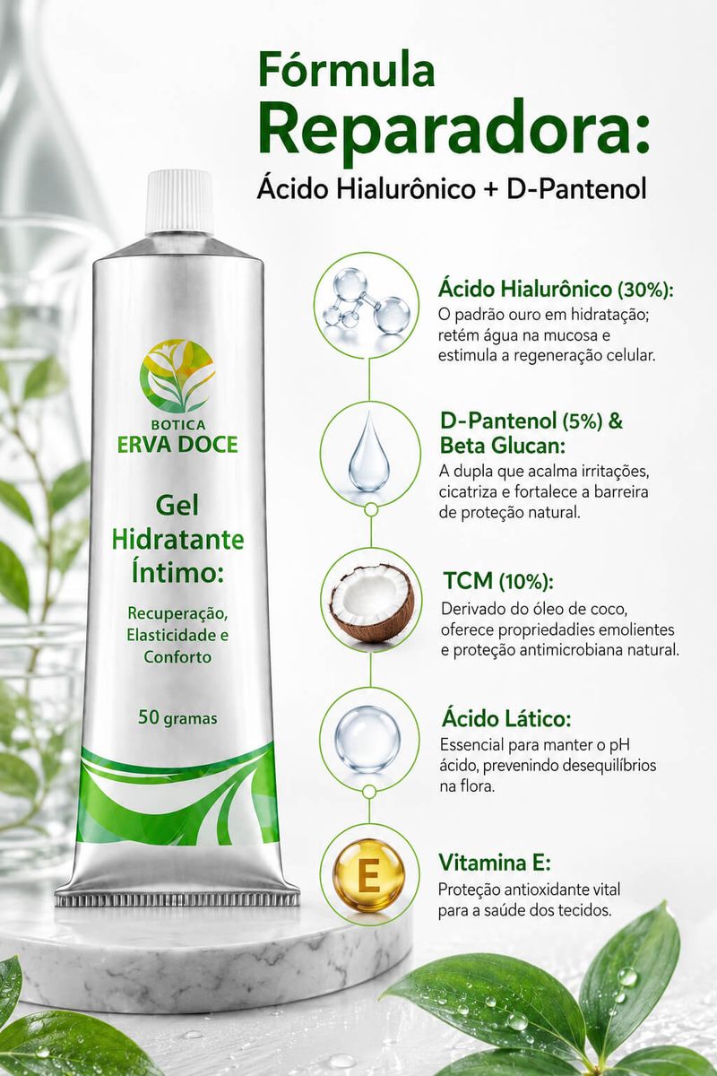 Gel Hidratante Intimo - Recuperação, Elasticidade e Conforto 50 gramas