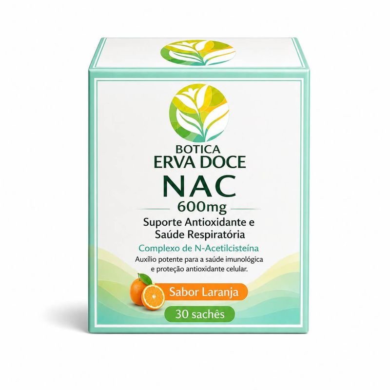 NAC N-Acetilcisteina  600mg –   30 sachês Laranja 