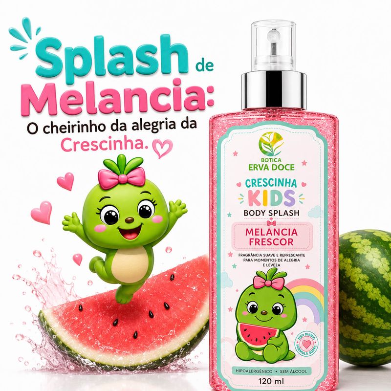 Body Splash Crescinha  Melancia -  Alegria e Frescor 120 ml